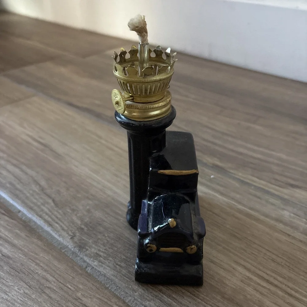 Vintage Mini Oil Kerosene‎ Lamp Stanley Steamer Car 1909- No Shade 4d